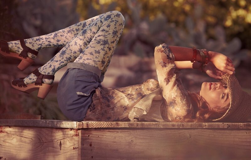 Woman Lying on Wooden Surface — Brown, Relaxed