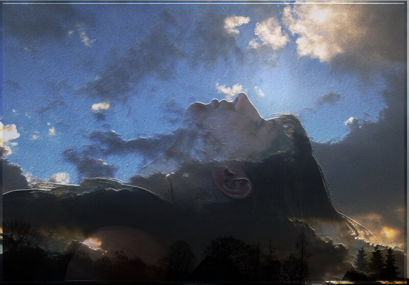 Woman Lying under Sky