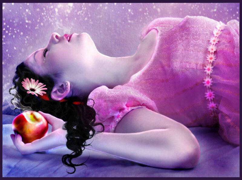 Woman Lying with Apple