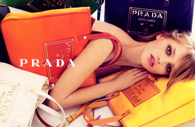 Woman Lying with Bags — Orange, Calm