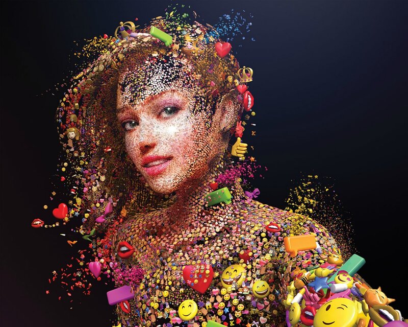 Woman Made of Emojis