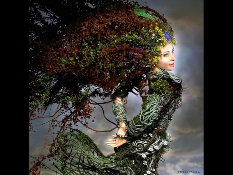 woman made of plants