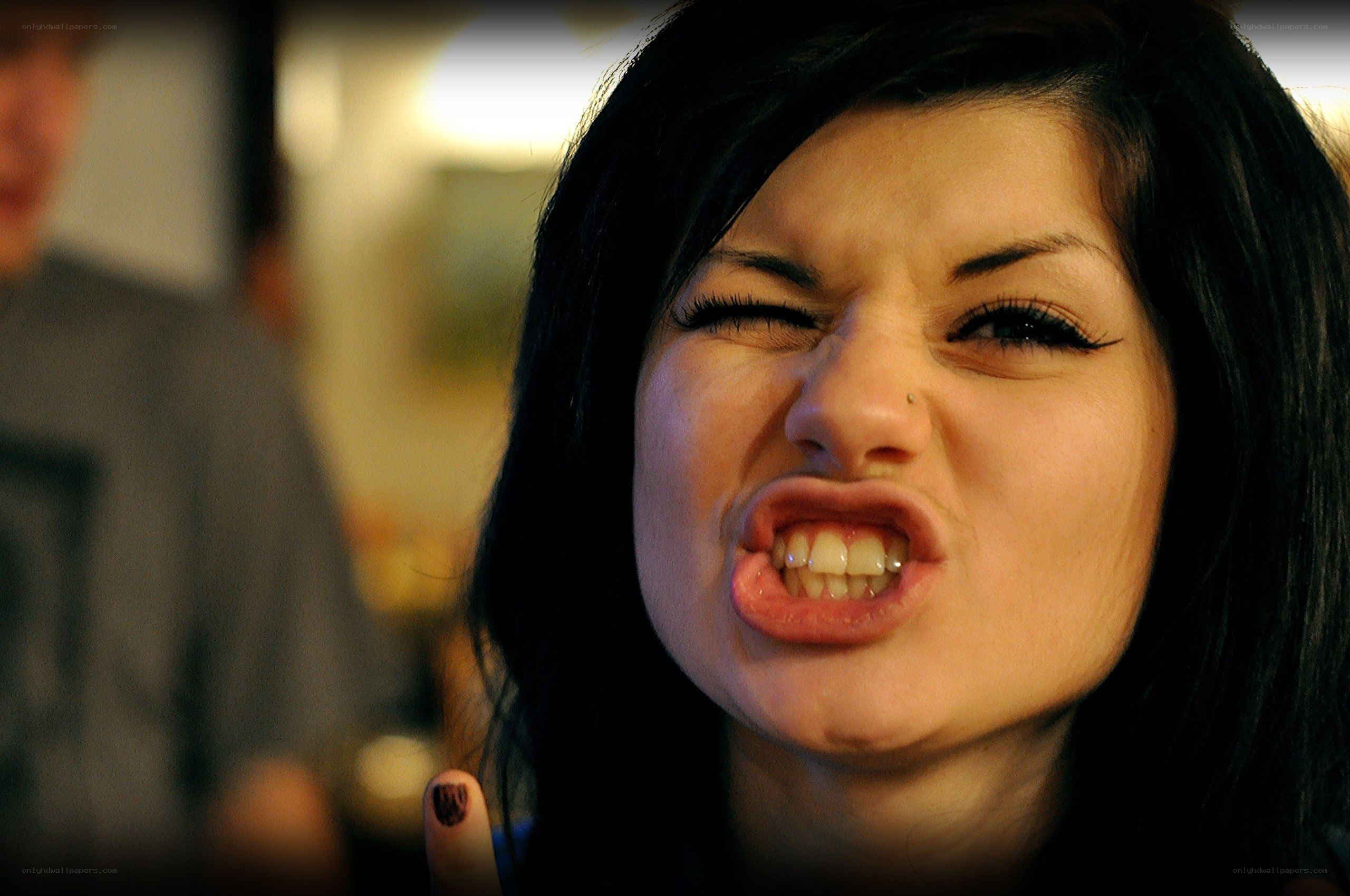woman making a face