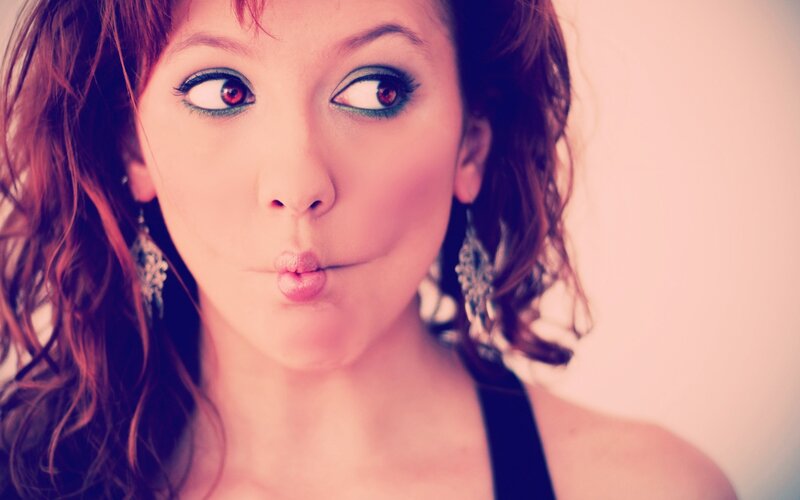 woman making a playful face
