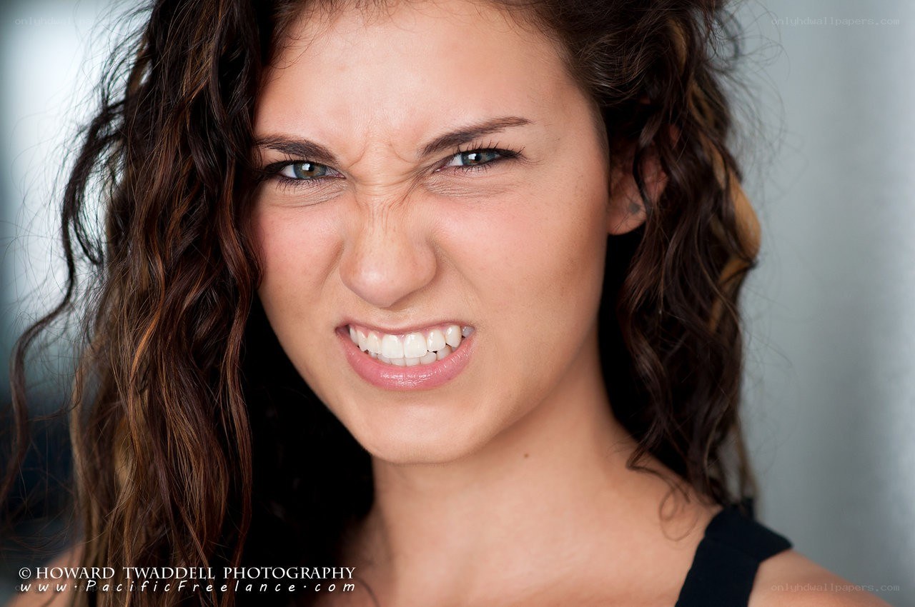 woman making angry face