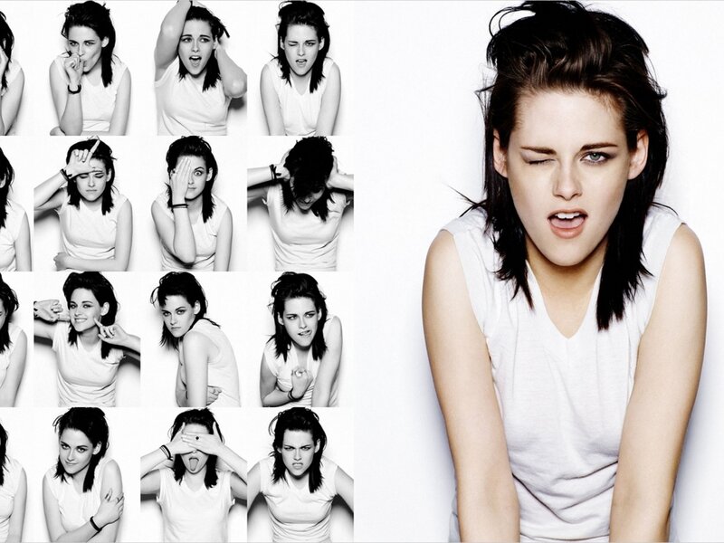 Woman Making Faces — White
