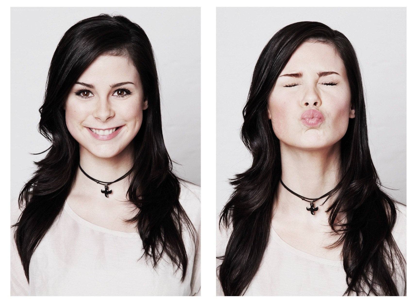 woman making faces