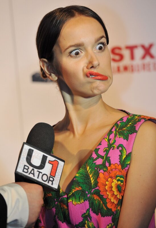 Woman Making Funny Face — Pink