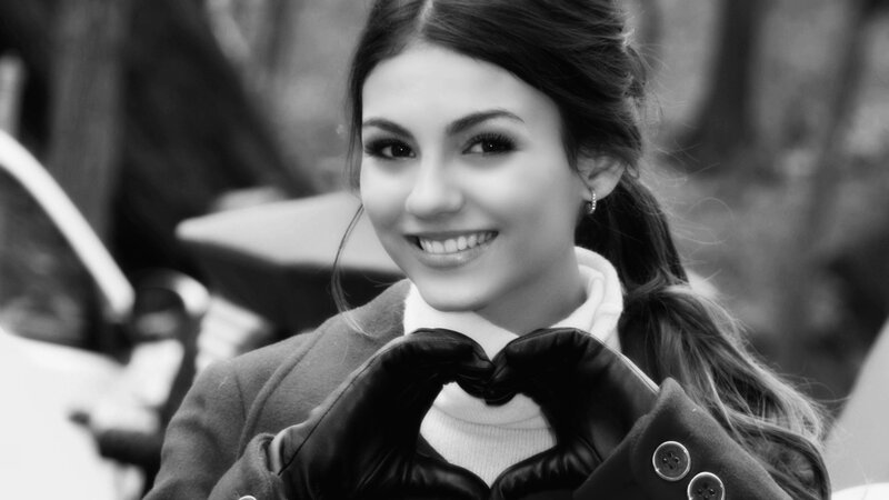 Woman Making Heart Shape — Black, Happy