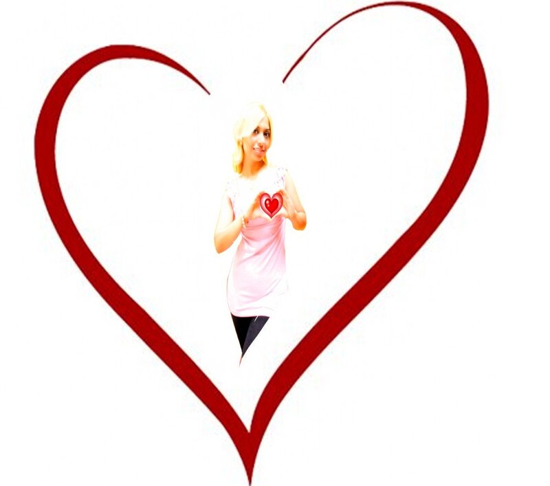 Woman Making Heart Shape — White
