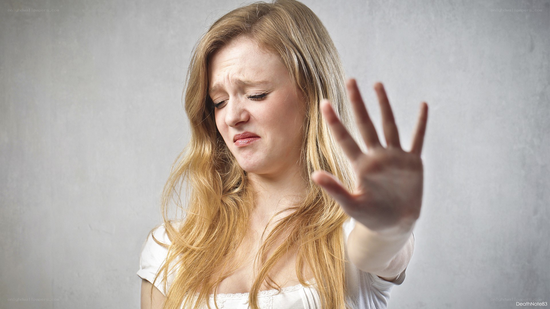 woman making stop gesture