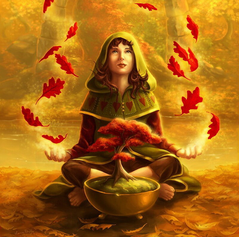 Woman Meditating with Tree