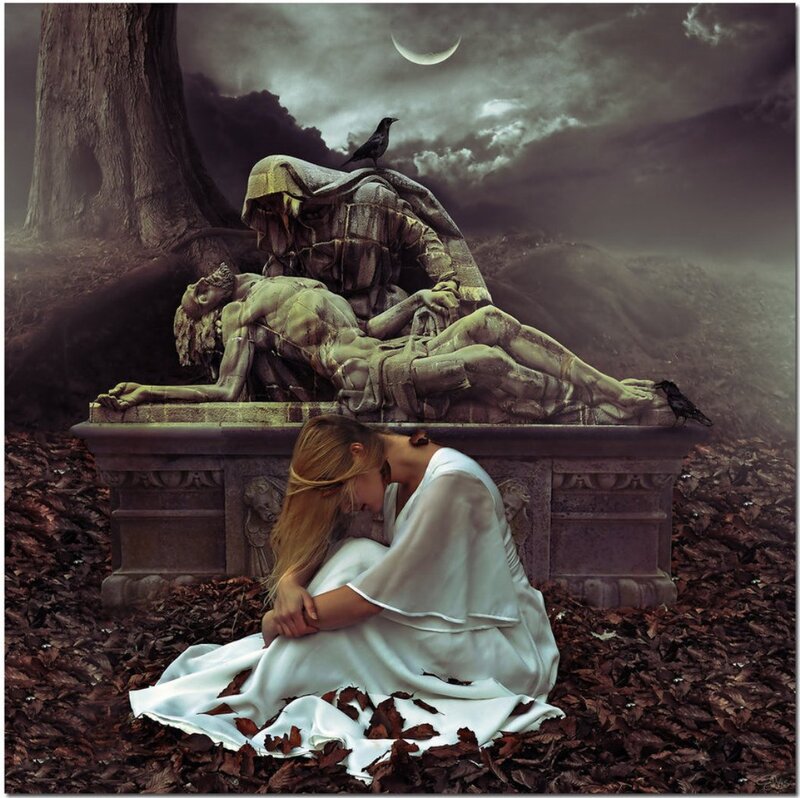 Woman Mourning at Tomb