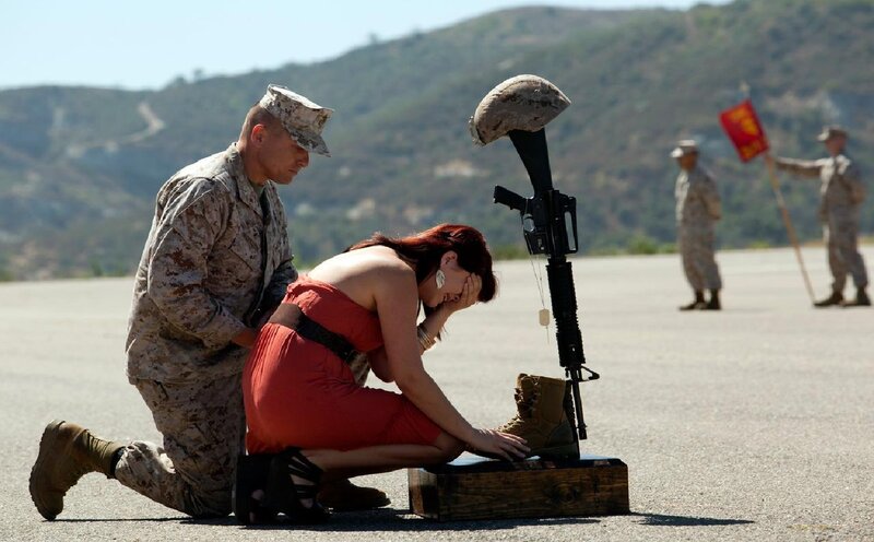 Woman Mourning Soldier