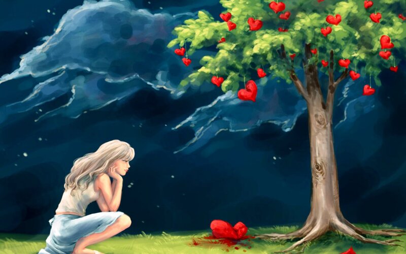 Woman Near Heart Tree — Green