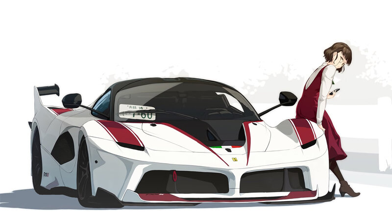 Woman Next to Race Car