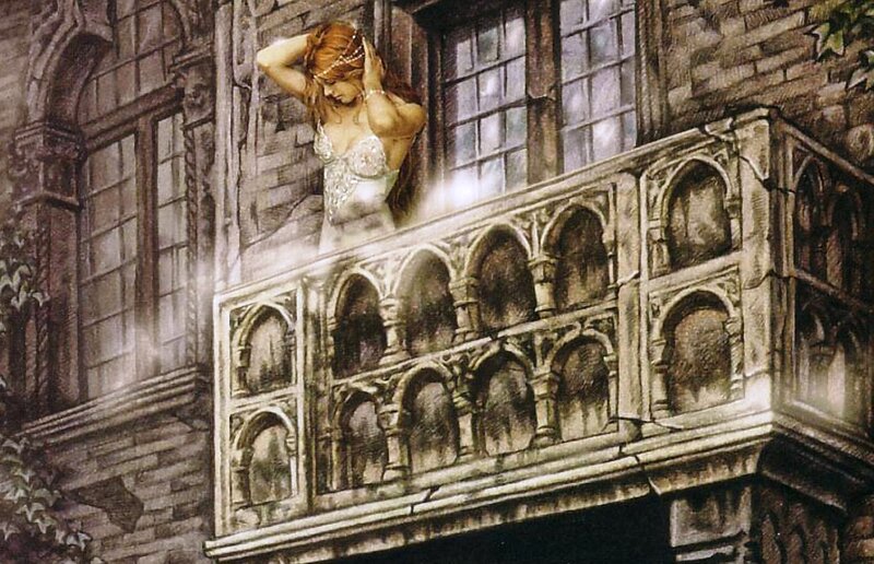 Woman on a Balcony — Brown