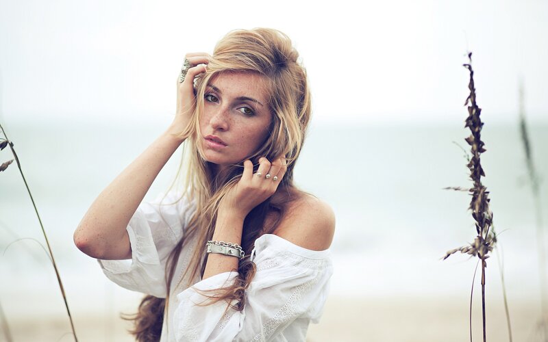 woman on a beach