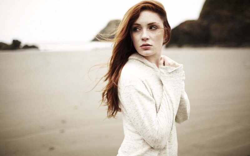 woman on a beach