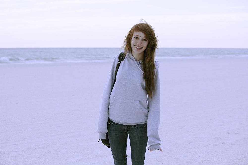 woman on a beach