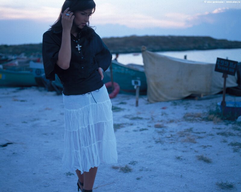 Woman on a Beach — Blue, Calm