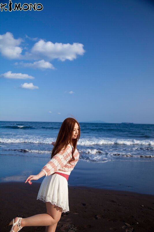 Woman on a beach in summer