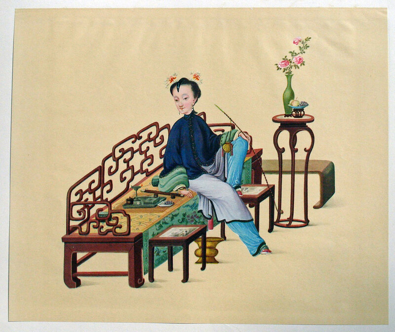 Woman on a Bench — Blue, Calm