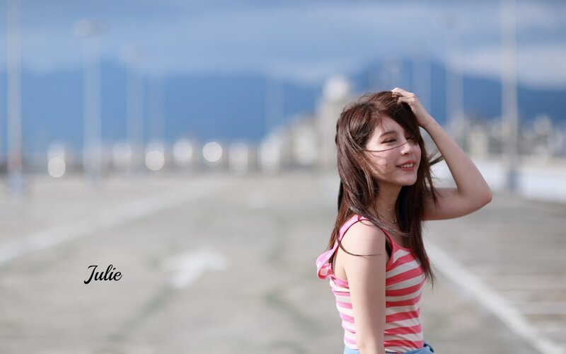 Woman on a boardwalk