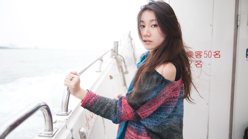 woman on a boat