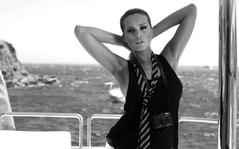 Woman on a Boat — Black, Dramatic
