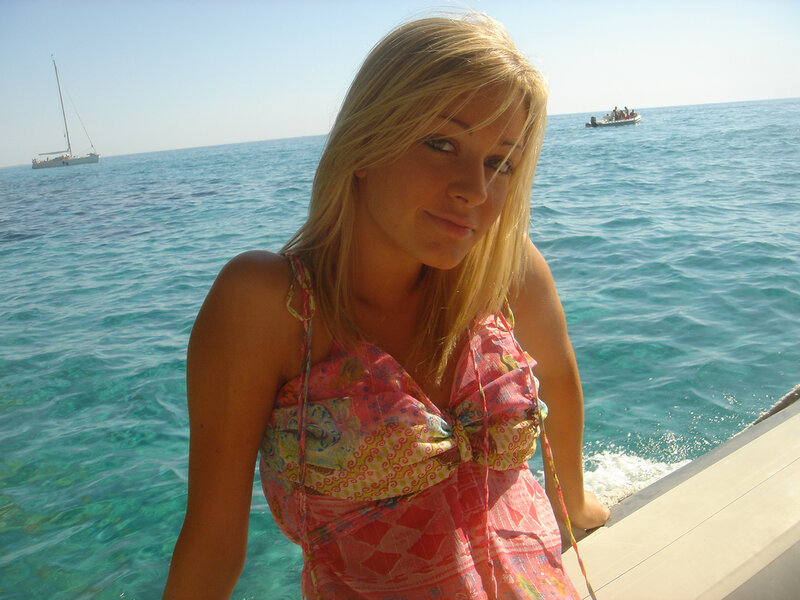 Woman on a Boat — Blue, Serene