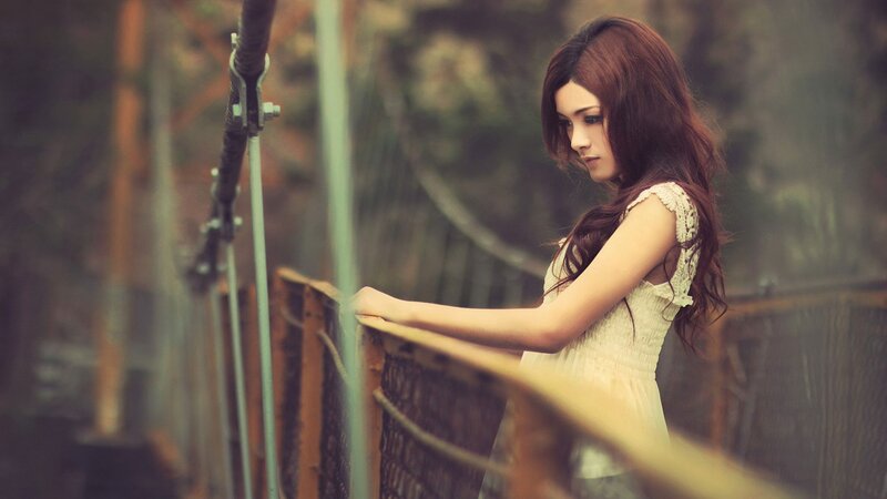 woman on a bridge