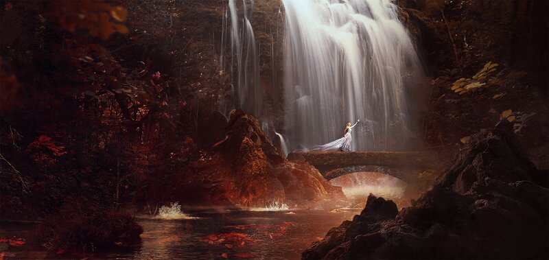Woman on a Bridge — Brown, Serene