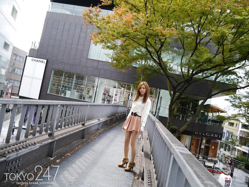 Woman on a bridge in Tokyo