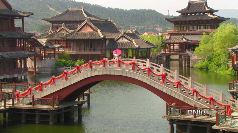Woman on a Bridge — Red