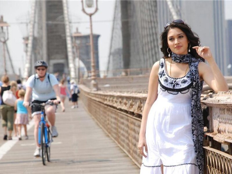 Woman on a Bridge — White, Casual