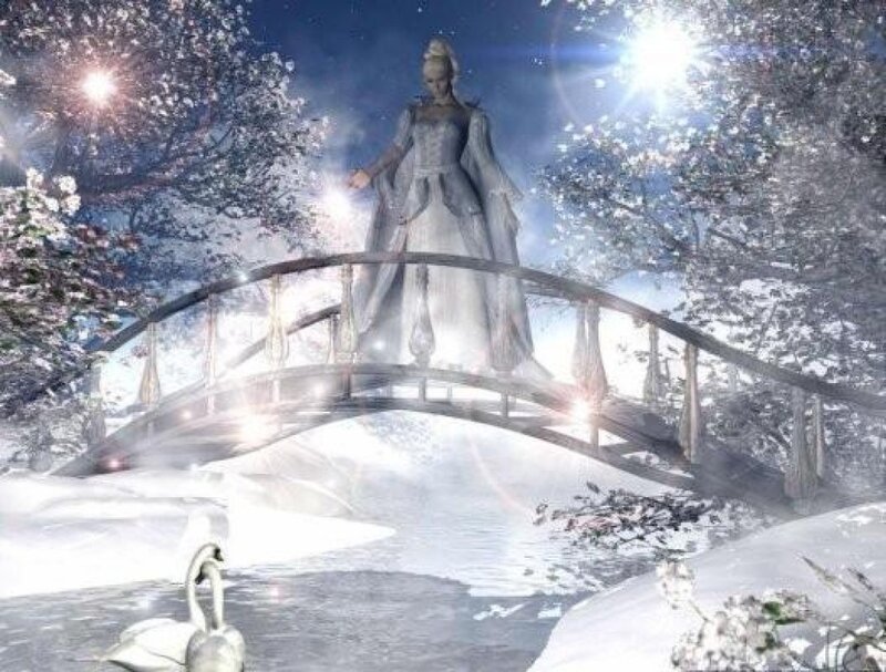 Woman on a Bridge — White