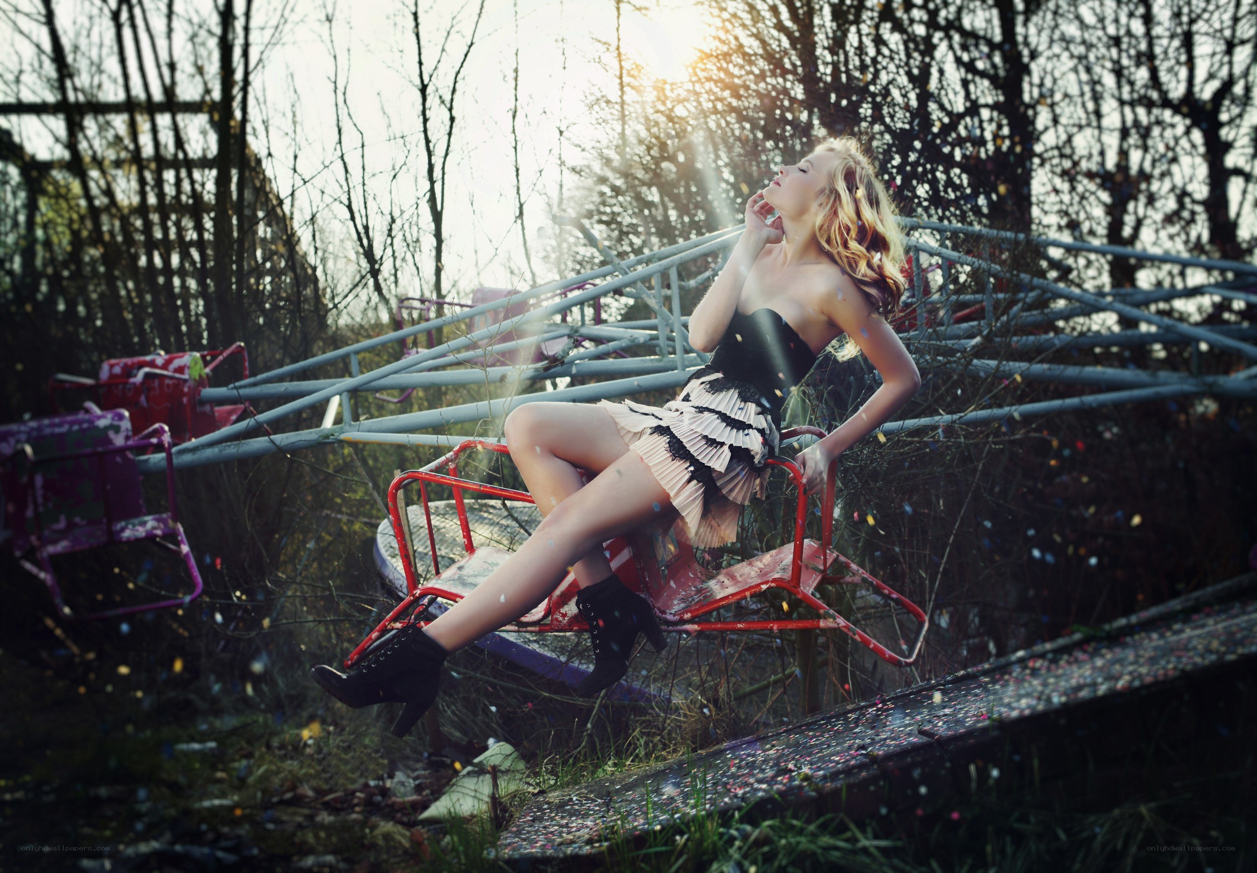 Woman on a carousel