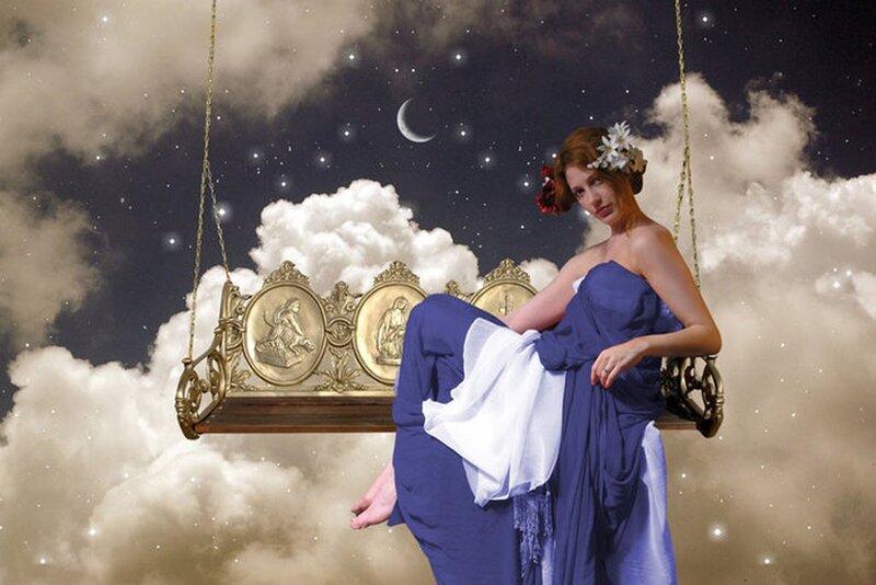 Woman on a celestial swing