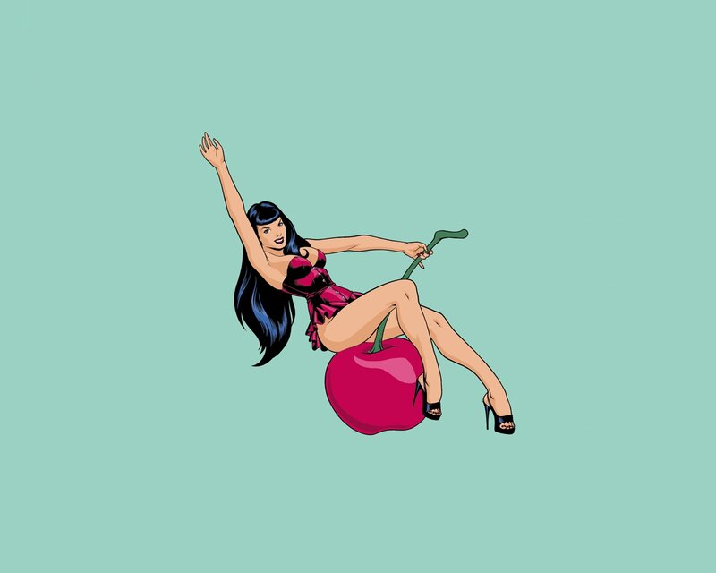 woman on a cherry