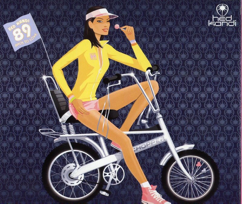 Woman on a chopper bike
