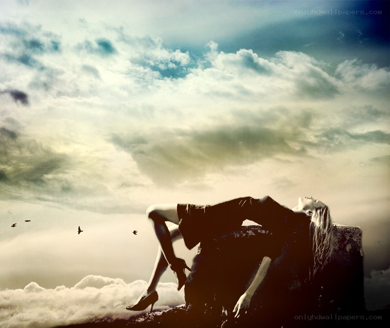 woman on a cloud