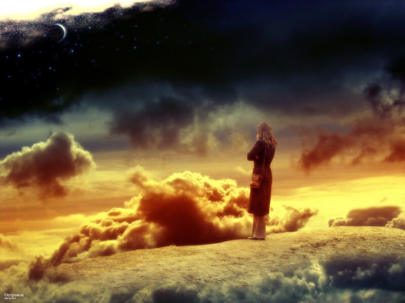 woman on a cloud