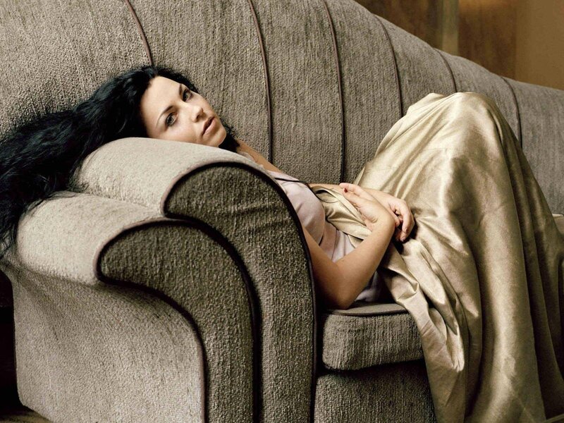 Woman on a Couch — Beige, Calm, Photograph, Blanket