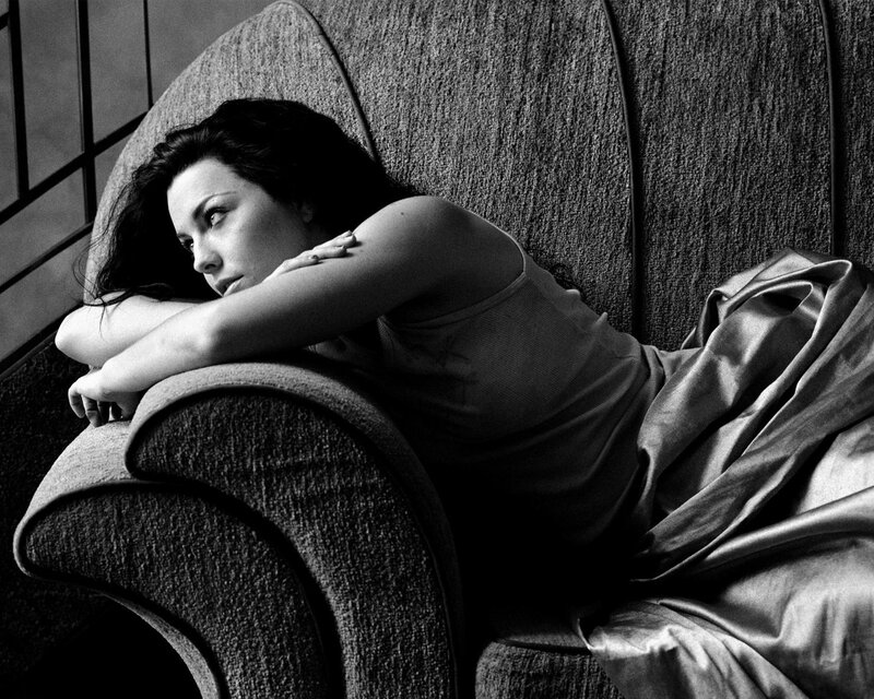 Woman on a Couch — Black, Contemplative