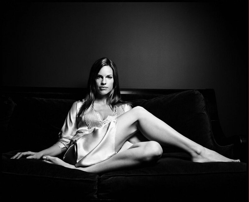 Woman on a Couch — Black, Dramatic, Photograph, Silk Robe