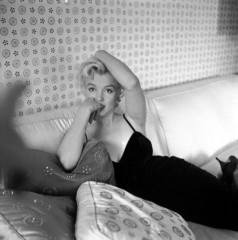 Woman on a Couch — Black, Relaxed, Photograph, Pillows, Wallpaper