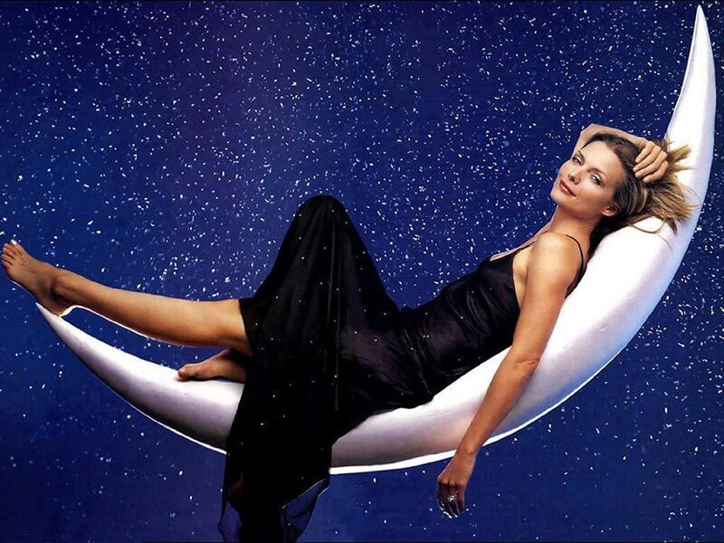 Woman on a crescent moon