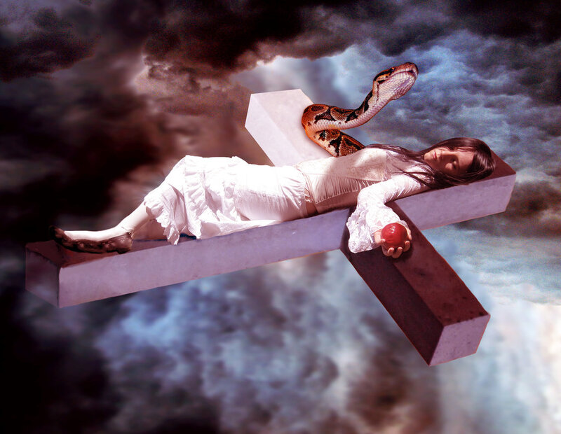 Woman on a Cross — White