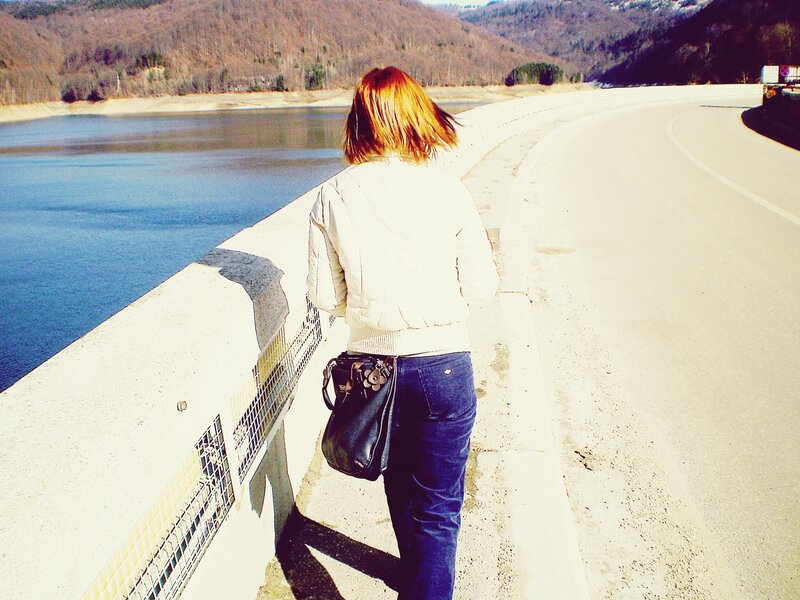 Woman on a Dam